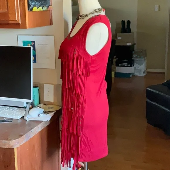 Ellison (King Ranch) Faux Suede Maroon Dress Size M, NWT - Picture 3 of 10